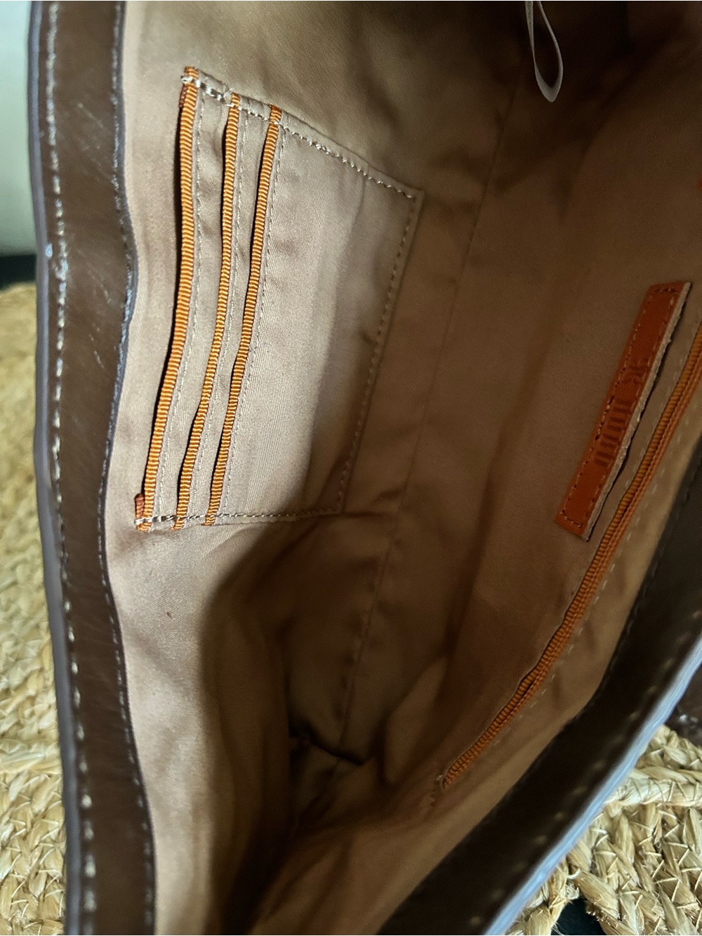 HOBO Mila Brown Leather Turn Lock East West Shoulder Baguette Bag - Picture 9 of 12
